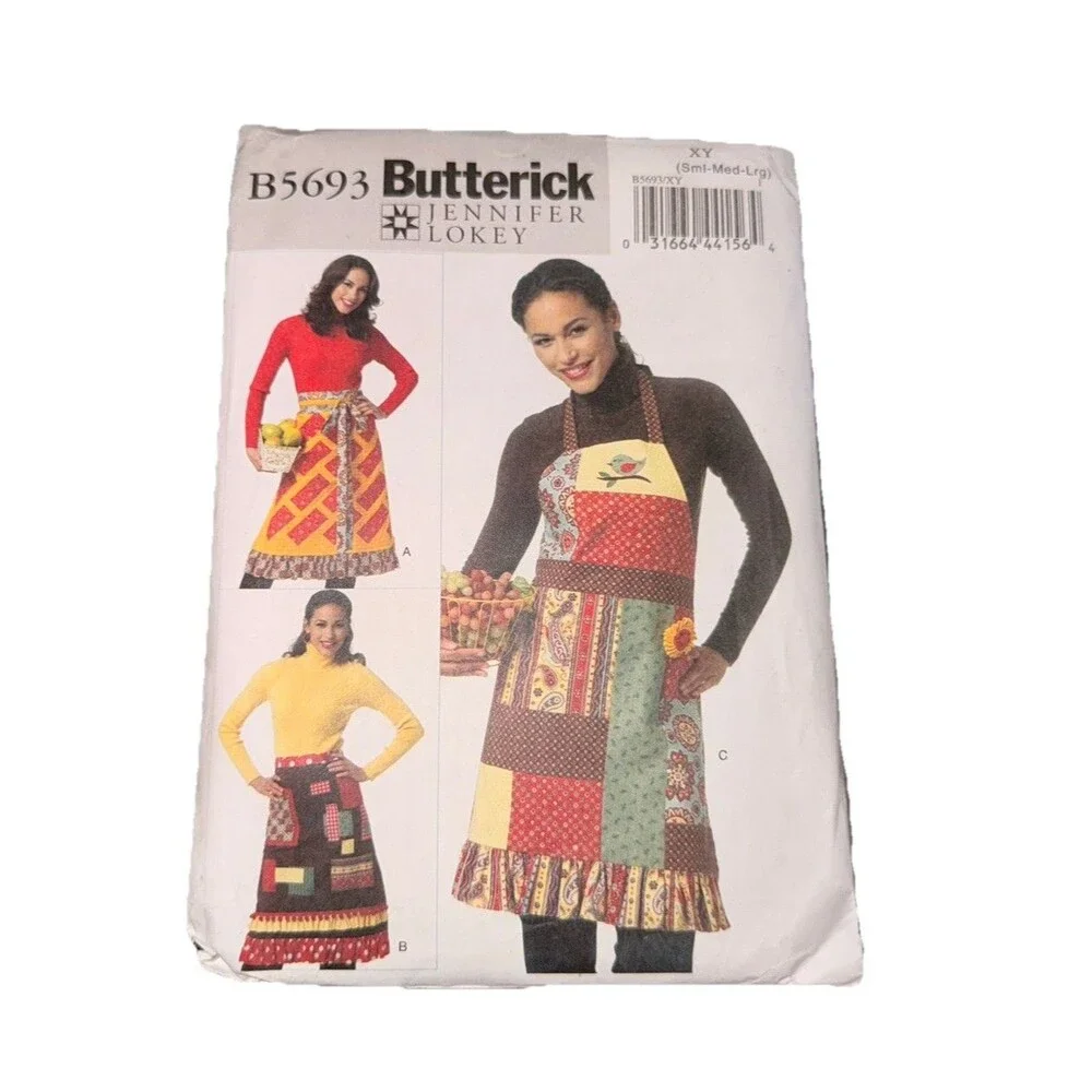 Butterick Pattern B5693, Reversible Aprons S, M, L (8-18) Jennifer Lokey, Uncut